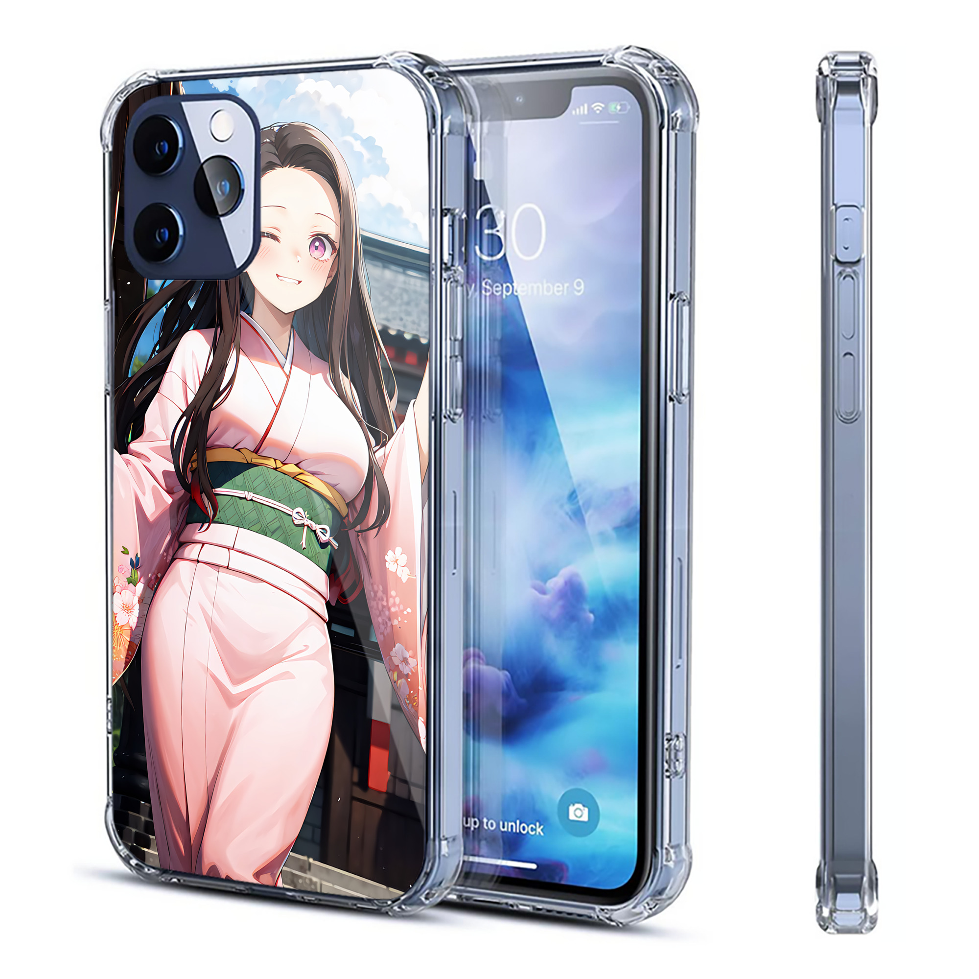 （画像用） 鬼滅の刃（きめつのやいば）竈門 禰󠄀豆子／かまど ねずこ Kamado Nezuko 【iPhone 12シリーズ対応】透明スマホケース（クリアソフトケース）